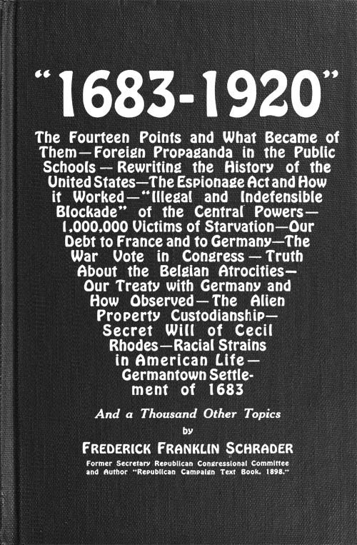 جلد کتاب "1683-1920": The Fourteen Points and What Became of Them