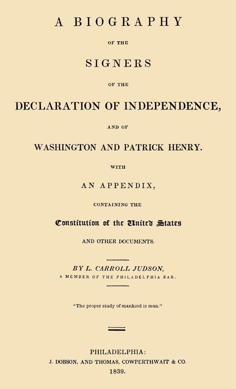 جلد کتاب A Biography of the Signers of the Declaration of Independence, and of Washington and Patrick Henry