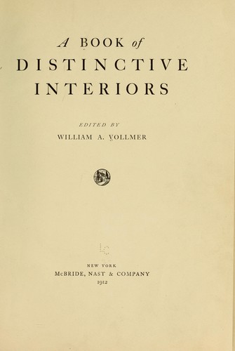 جلد کتاب A Book of Distinctive Interiors
