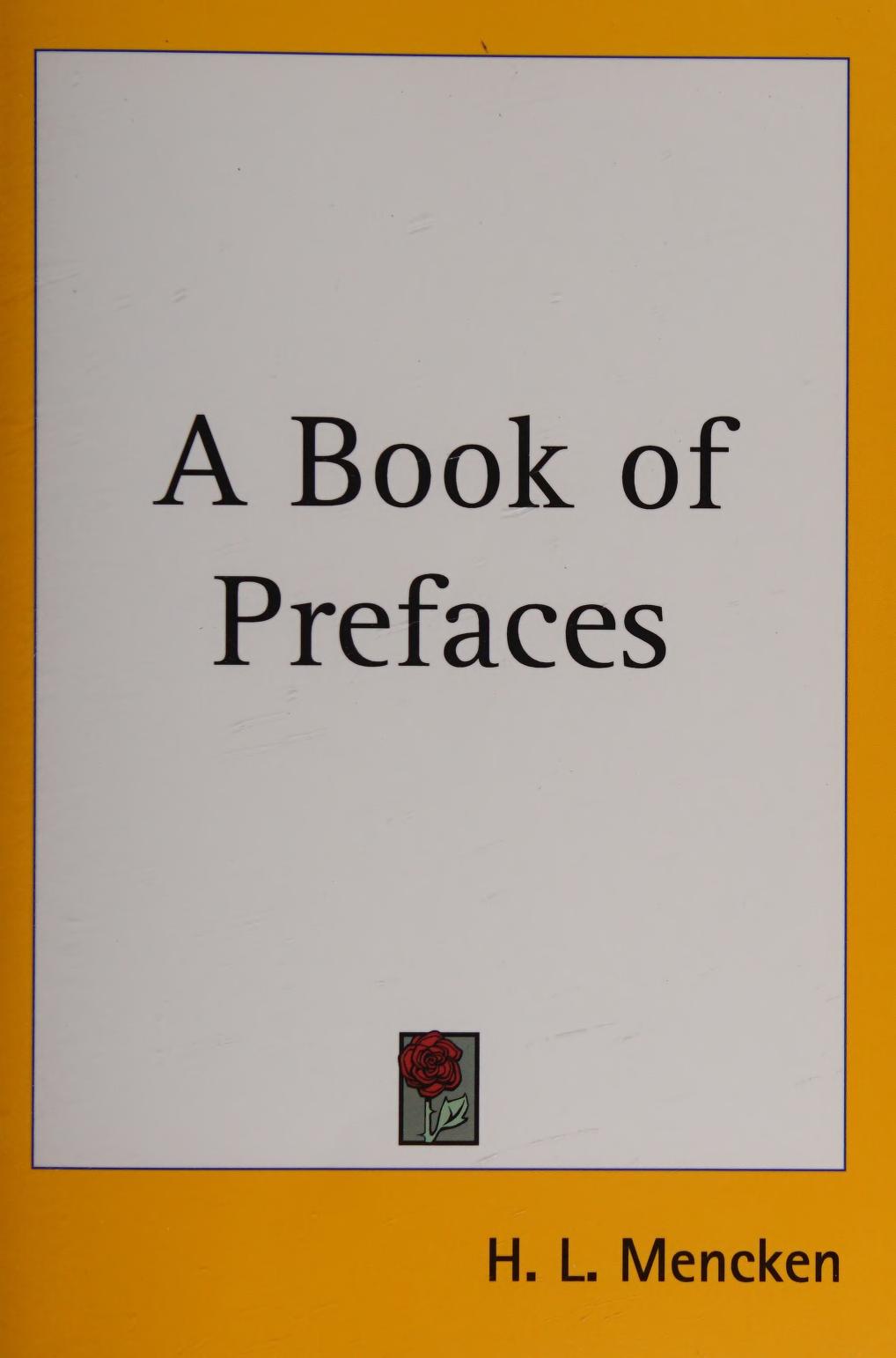 جلد کتاب A Book of Prefaces