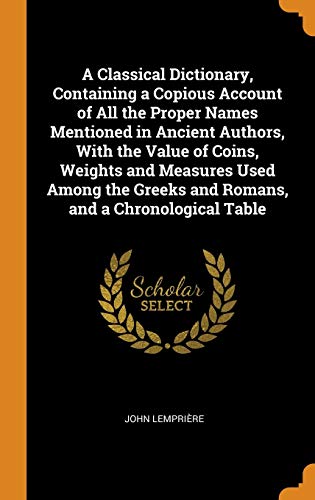 جلد کتاب A Classical Dictionary
