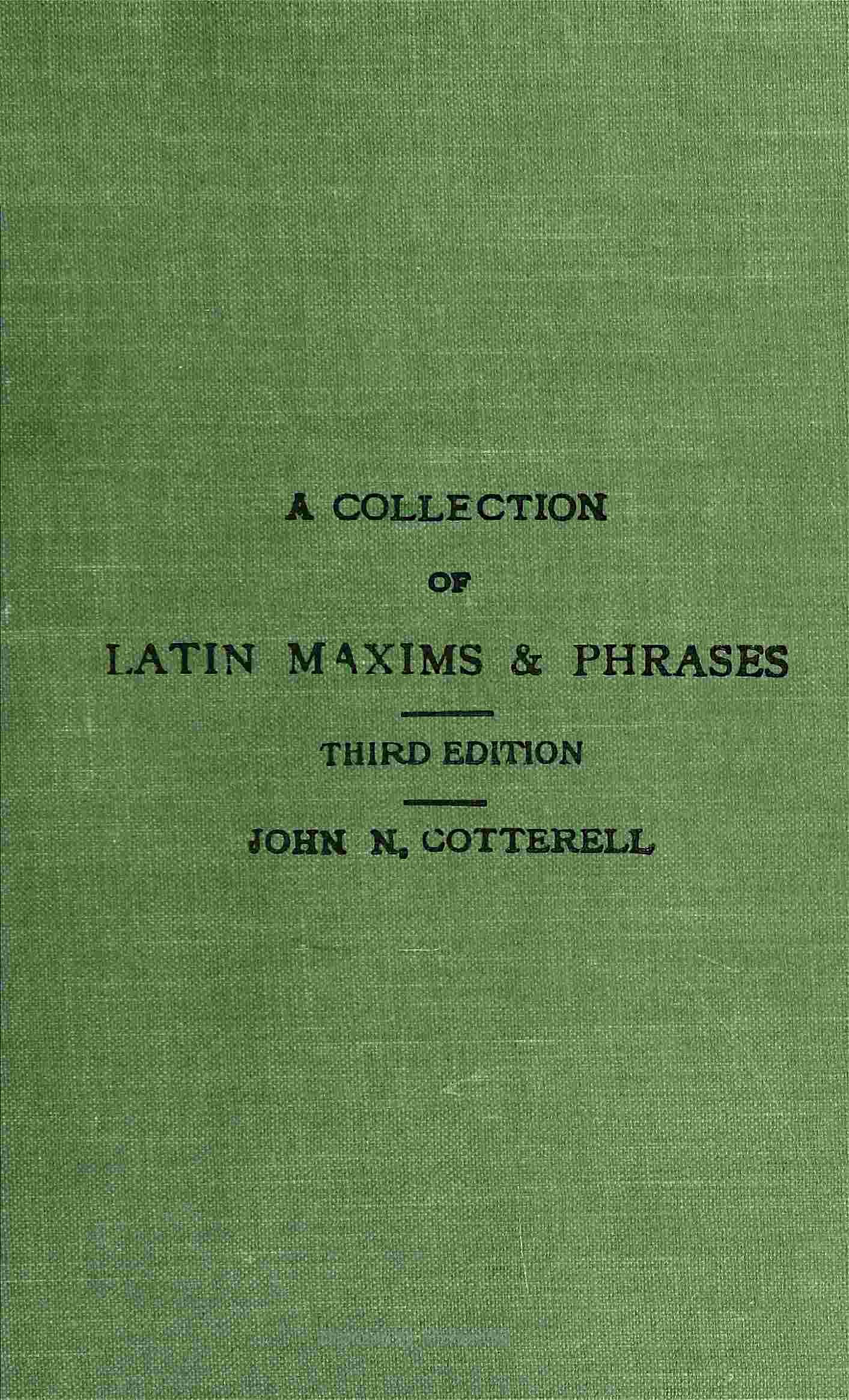 جلد کتاب A Collection of Latin Maxims and Phrases