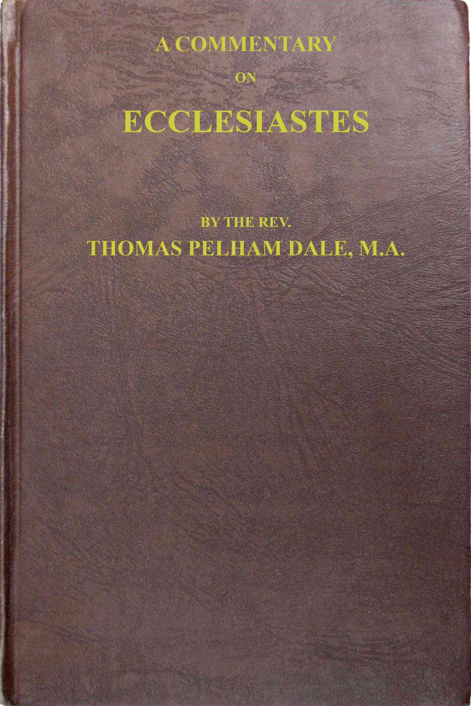 جلد کتاب A Commentary on Ecclesiastes