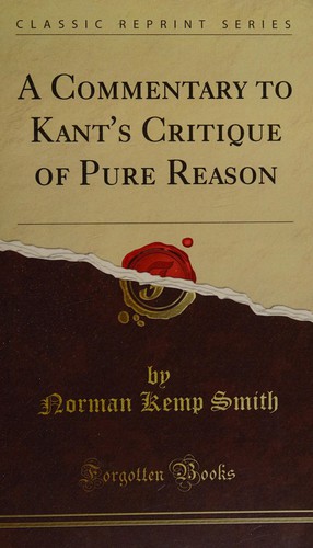 جلد کتاب A Commentary to Kant's 'Critique of Pure Reason'