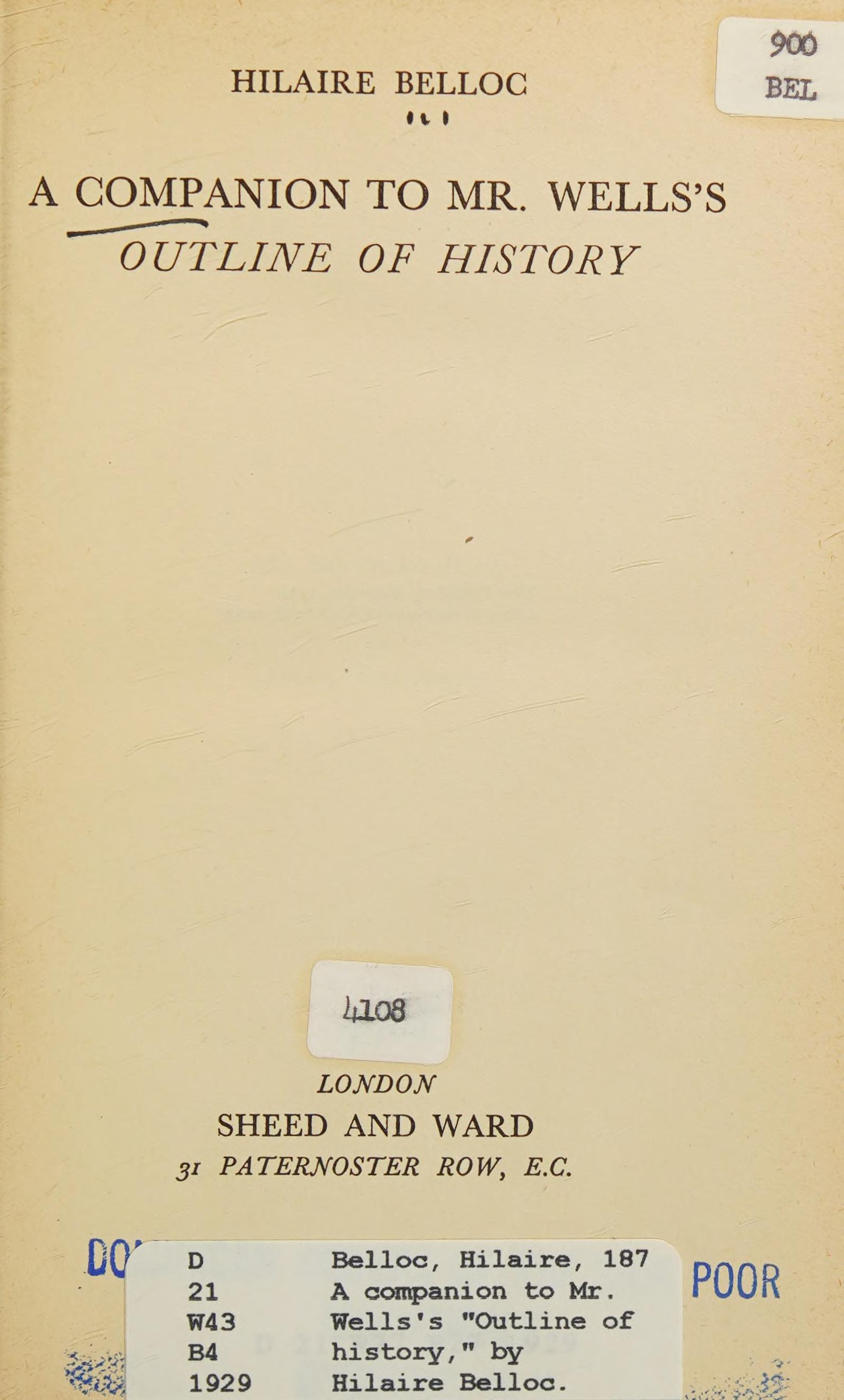 جلد کتاب A Companion to Mr. Wells's "Outline of History"