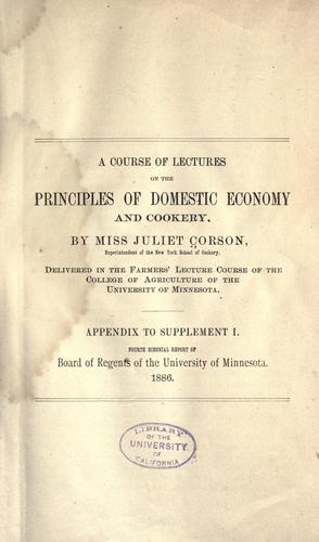 جلد کتاب A Course of Lectures on the Principles of Domestic Economy and Cookery