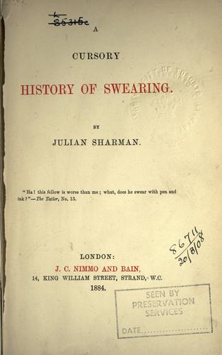 جلد کتاب A Cursory History of Swearing