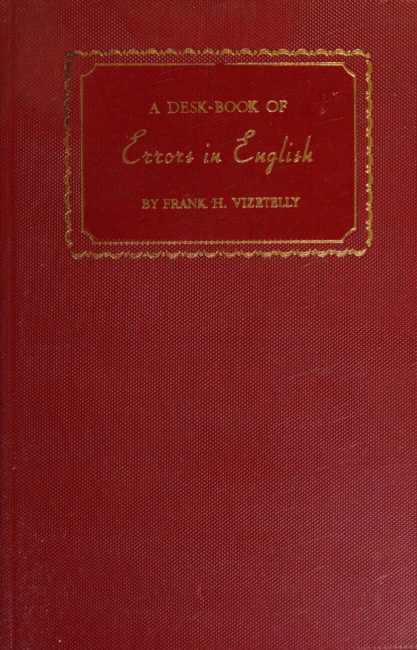 جلد کتاب A Desk-Book of Errors in English