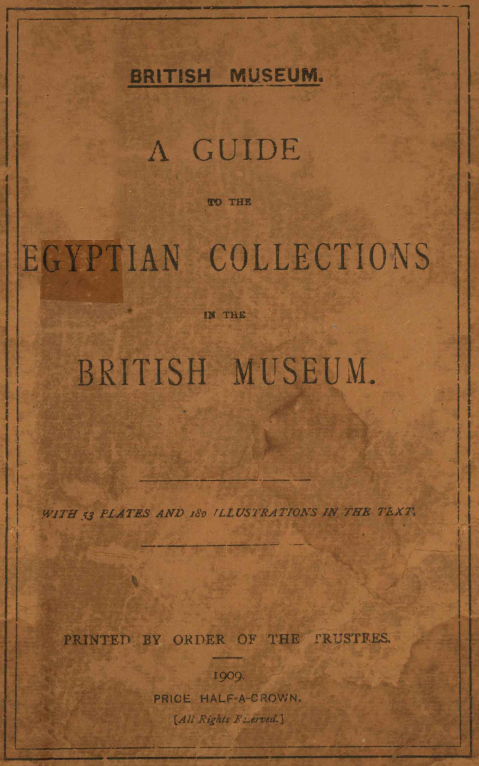 جلد کتاب A Guide to the Egyptian Collections in the British Museum