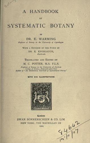 جلد کتاب A handbook of systematic botany