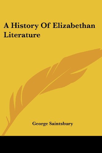 جلد کتاب A History of Elizabethan Literature