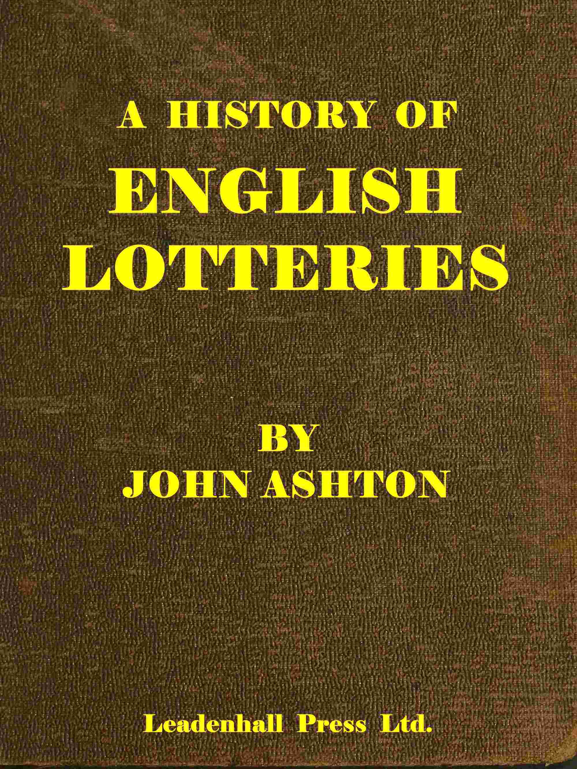 جلد کتاب A History of English Lotteries