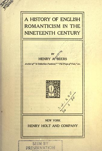 جلد کتاب A History of English Romanticism in the Nineteenth Century