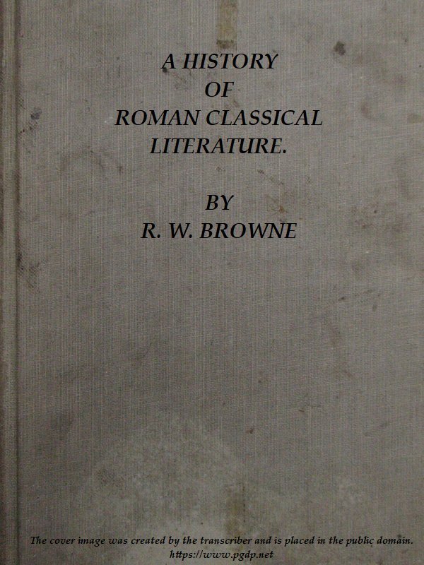 جلد کتاب A History of Roman Classical Literature