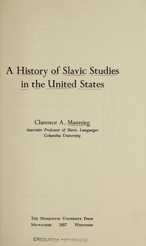 جلد کتاب A history of Slavic studies in the United States