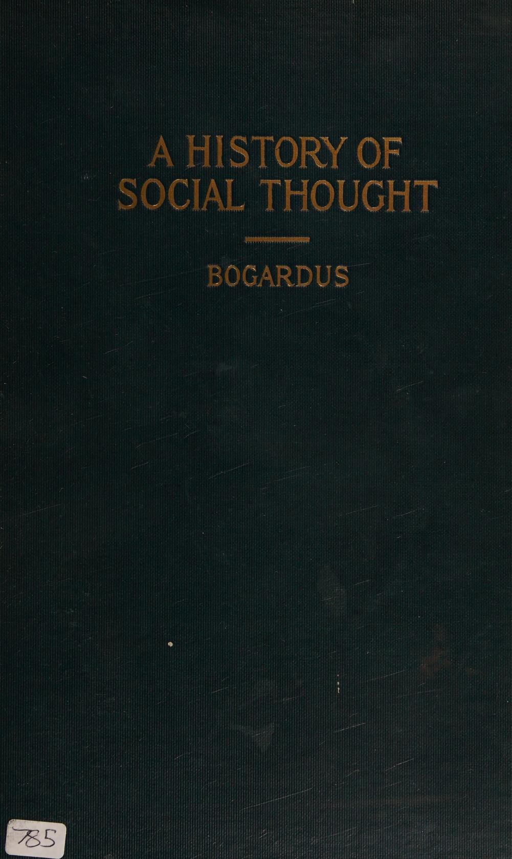جلد کتاب A History of Social Thought