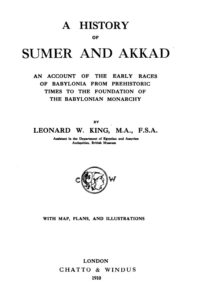 جلد کتاب A History of Sumer and Akkad