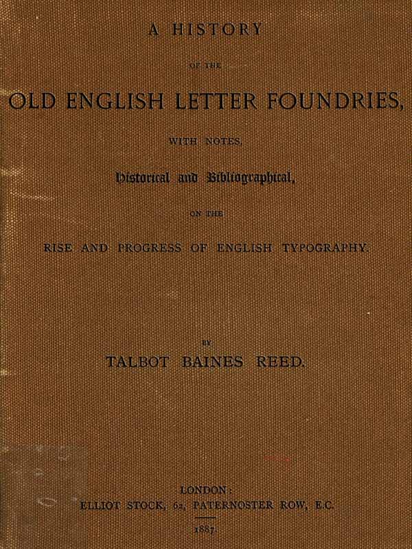جلد کتاب A History of the Old English Letter Foundries