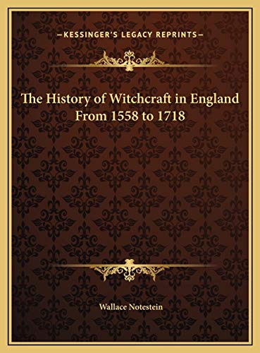 جلد کتاب A History of Witchcraft in England from 1558 to 1718