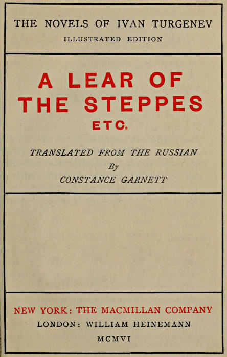 جلد کتاب A Lear of the Steppes