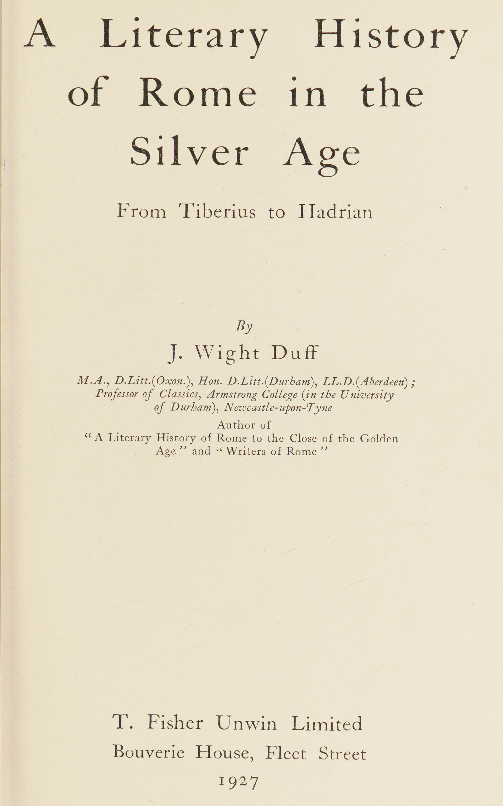جلد کتاب A Literary History of Rome in the Silver Age