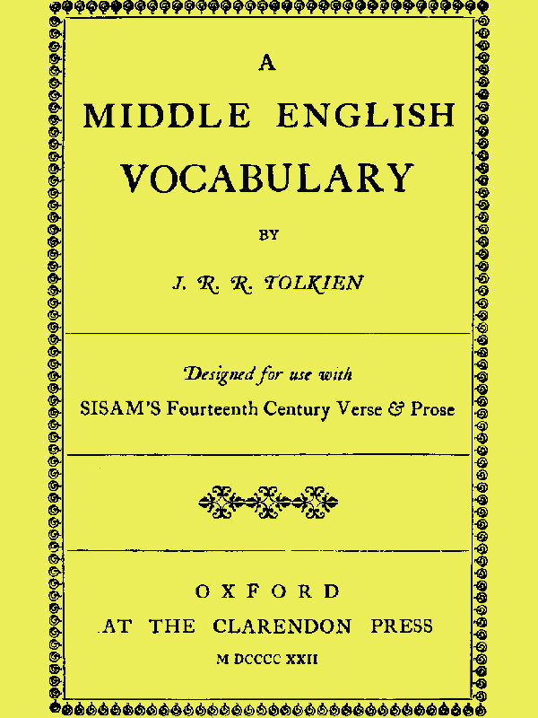 جلد کتاب A Middle English Vocabulary