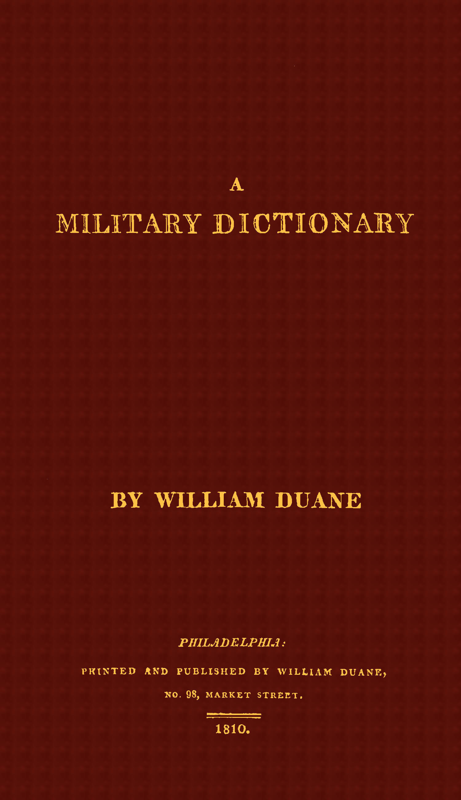 جلد کتاب A Military Dictionary
