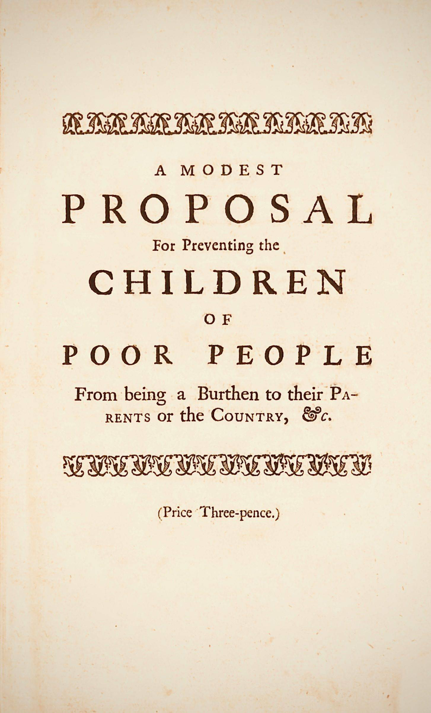 جلد کتاب A Modest Proposal
