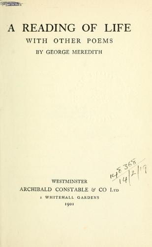 جلد کتاب A Reading of Life, with Other Poems