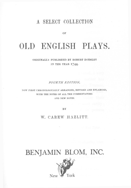 جلد کتاب A Select Collection of Old English Plays