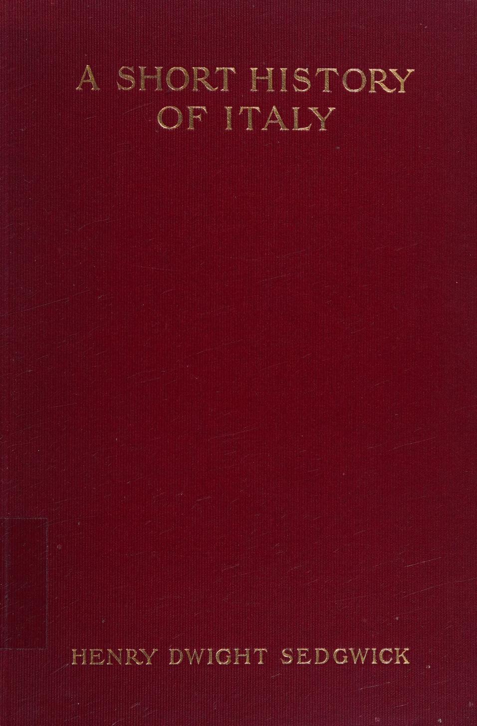 جلد کتاب A Short History of Italy (476-1900)