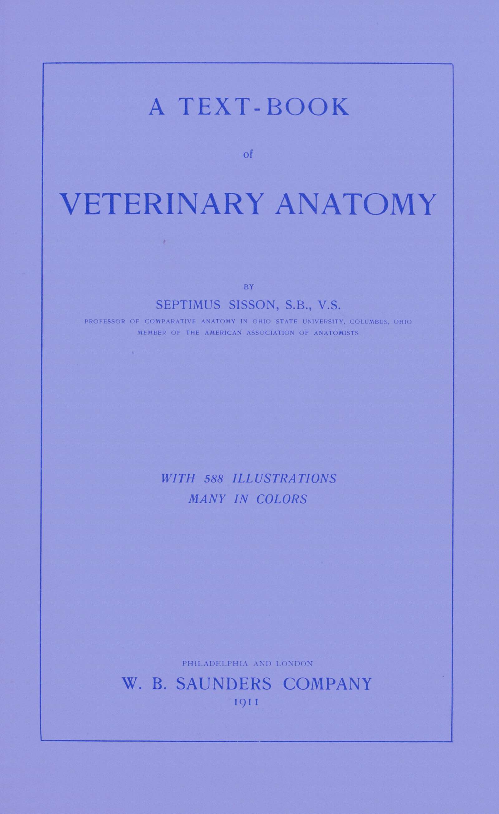 جلد کتاب A Text-Book of Veterinary Anatomy