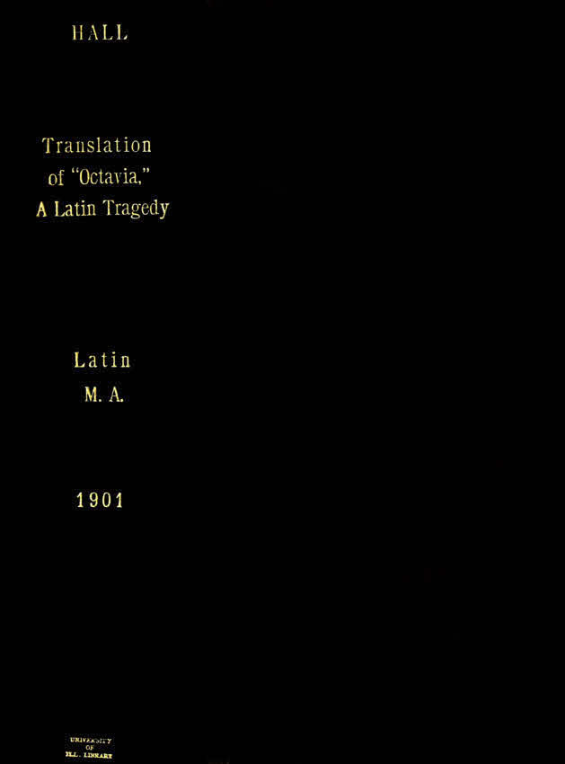 جلد کتاب Octavia, a Latin Tragedy