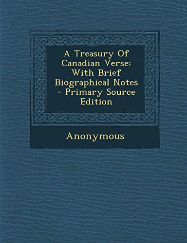 جلد کتاب A Treasury of Canadian Verse