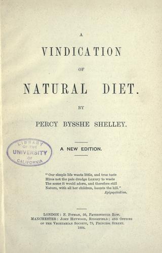 جلد کتاب A Vindication of Natural Diet.