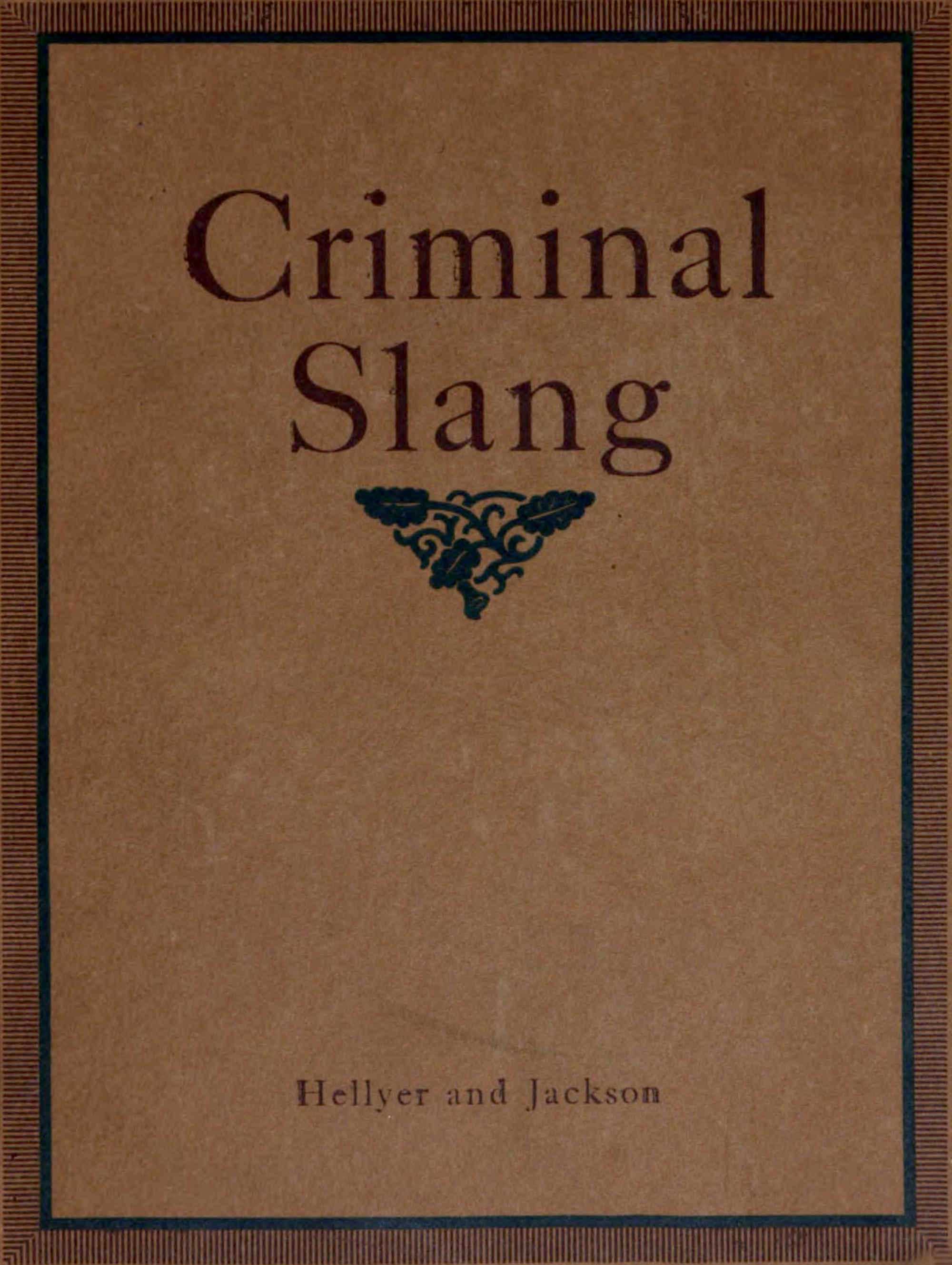 جلد کتاب A Vocabulary of Criminal Slang