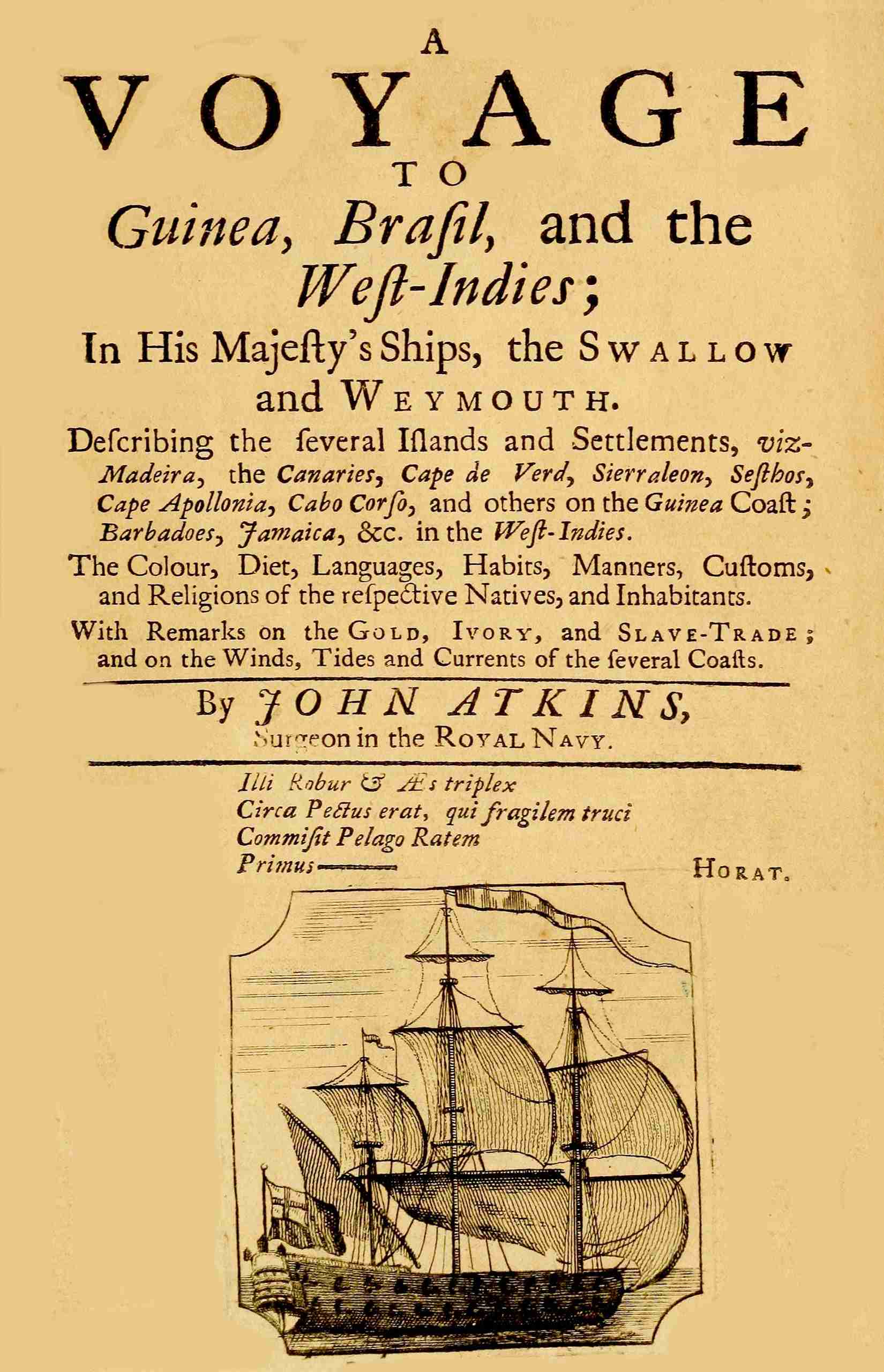 جلد کتاب A Voyage to Guinea, Brasil and the West Indies