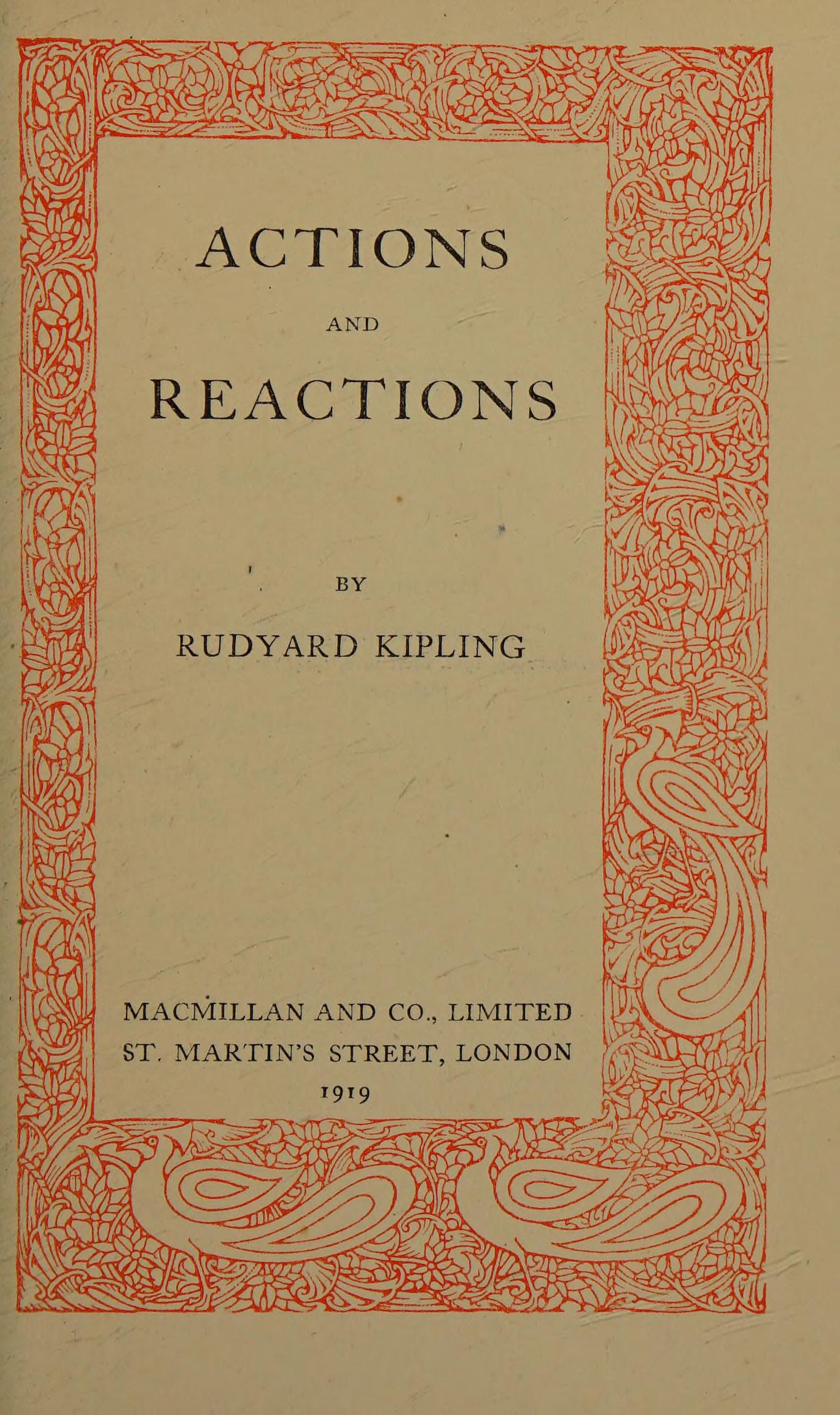 جلد کتاب Actions and Reactions