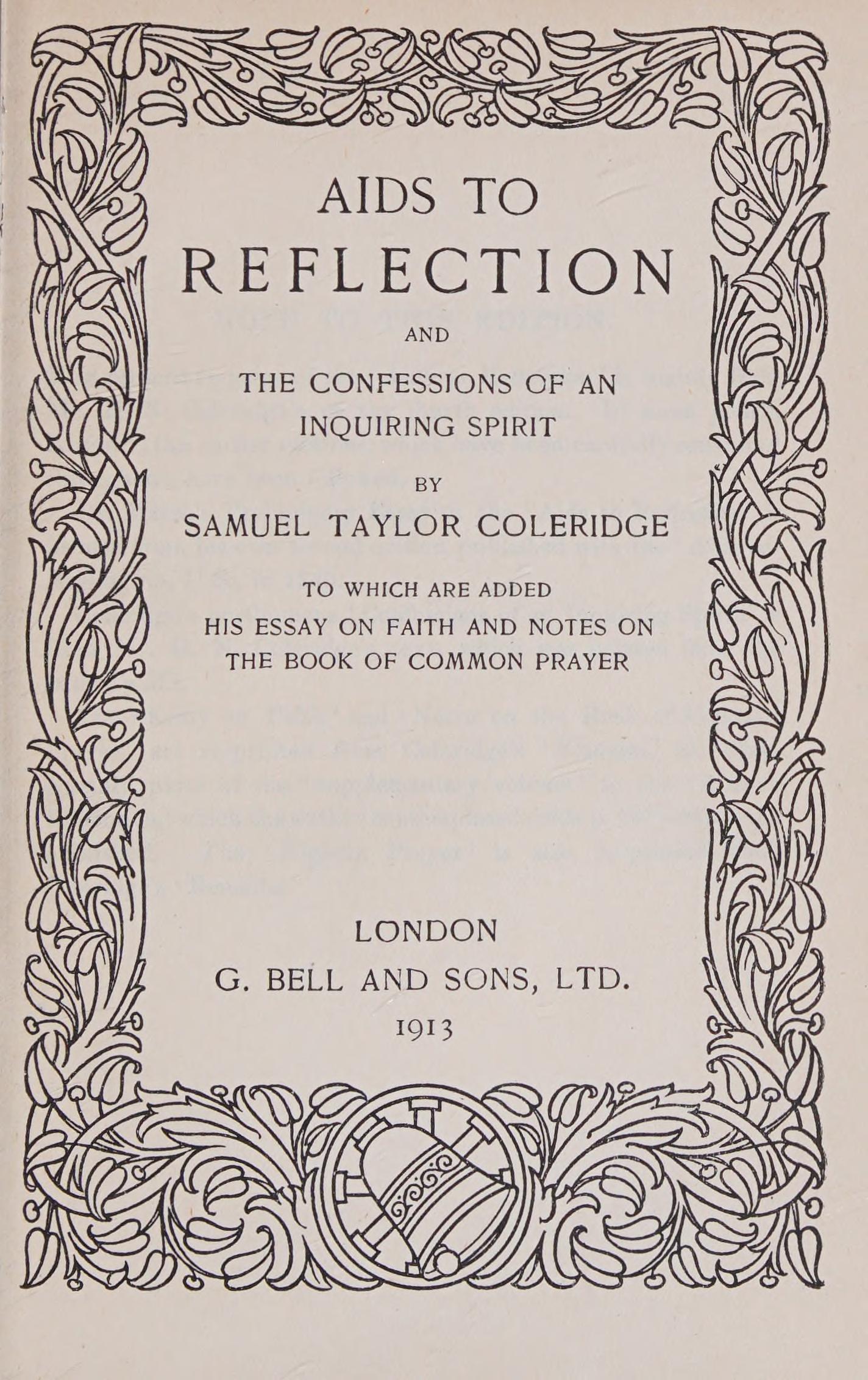 جلد کتاب Aids to Reflection