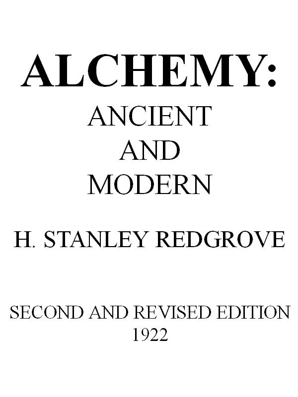 جلد کتاب Alchemy: Ancient and Modern