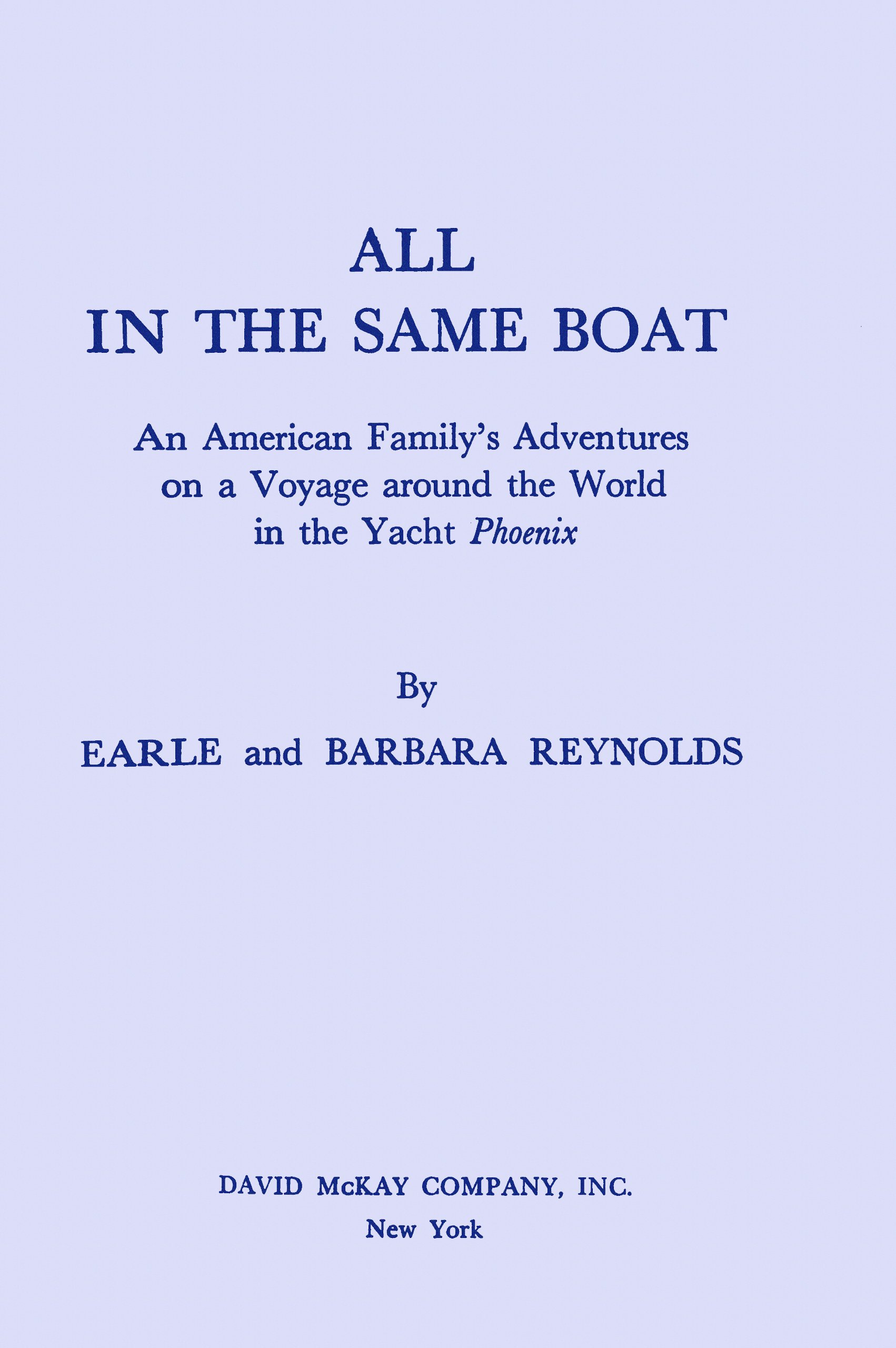 جلد کتاب All in the Same Boat
