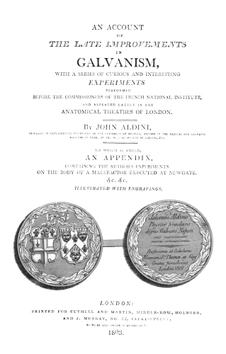 جلد کتاب An Account of the Late Improvements in Galvanism