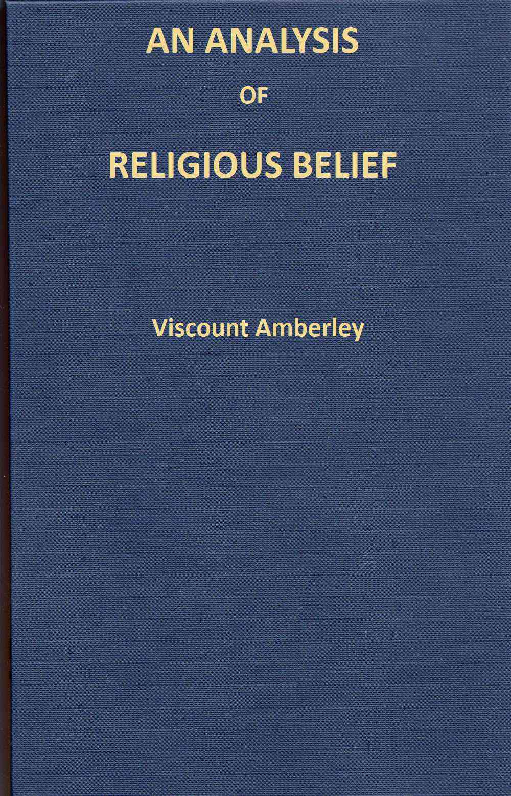 جلد کتاب An analysis of religious belief