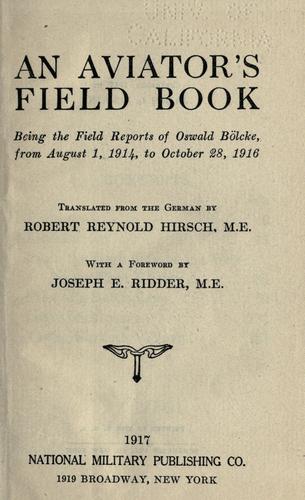 جلد کتاب An Aviator's Field Book