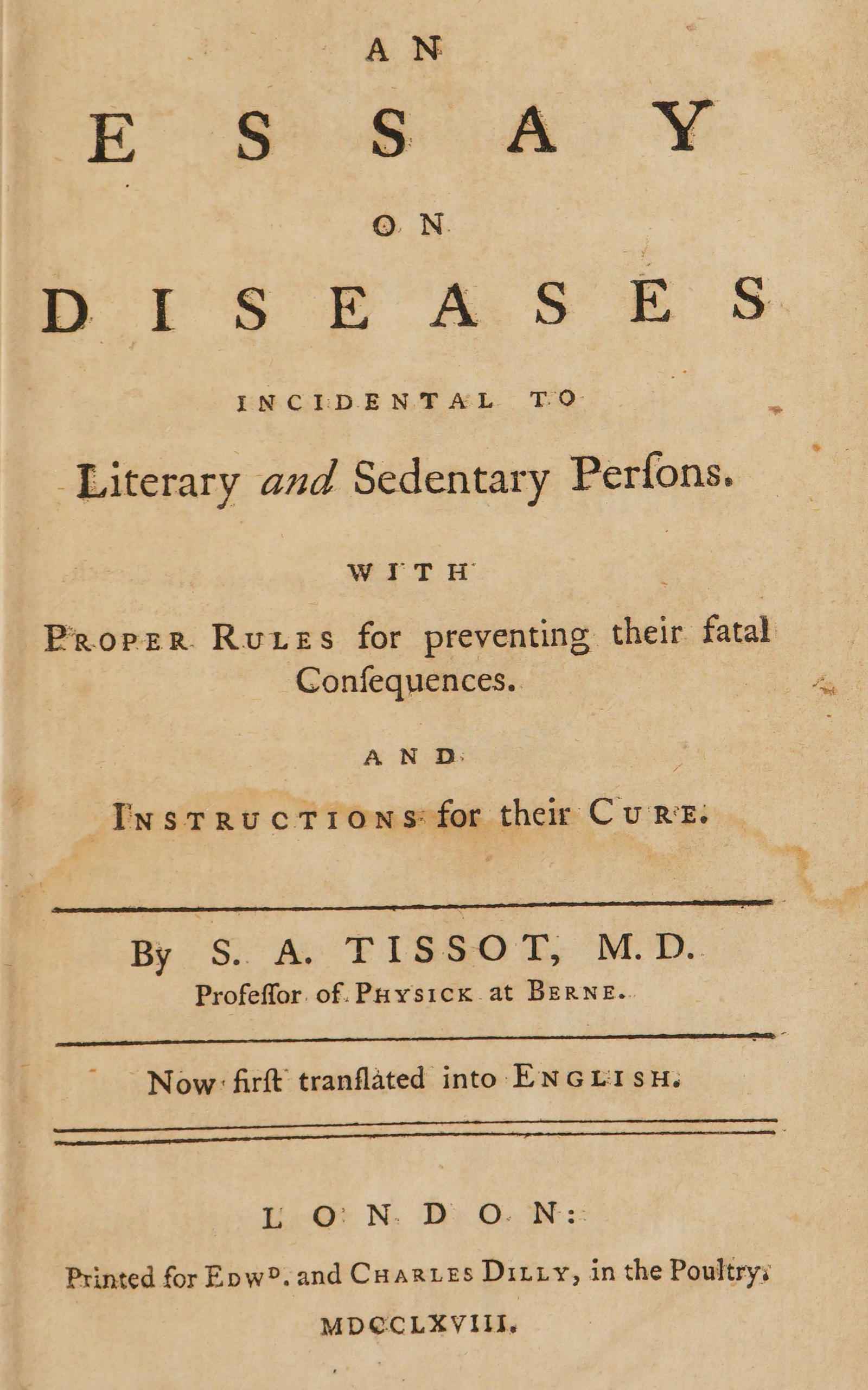 جلد کتاب An essay on diseases incidental to literary and sedentary persons