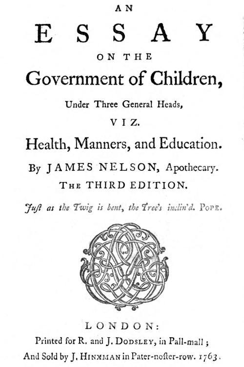 جلد کتاب An Essay on the Government of Children