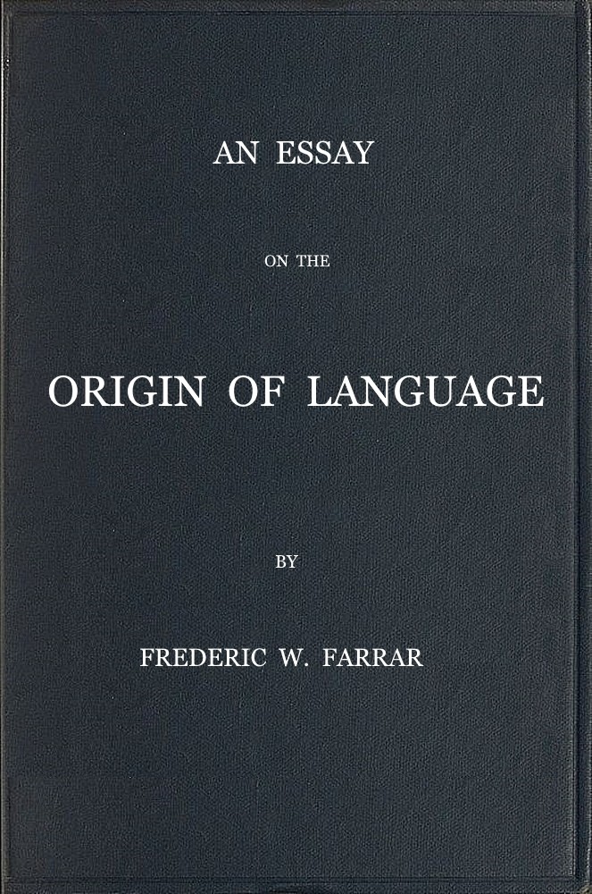 جلد کتاب An essay on the origin of language