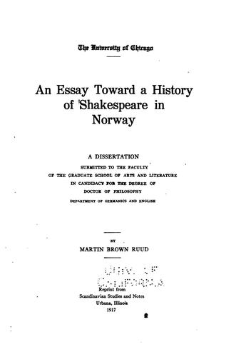جلد کتاب An Essay Toward a History of Shakespeare in Norway