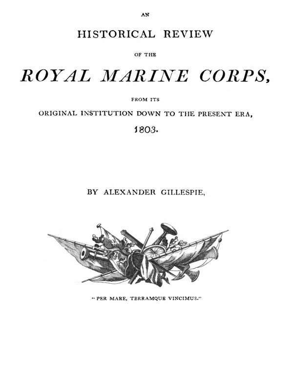 جلد کتاب An Historical Review of the Royal Marine Corps, from its Original Institution down to the Present Era, 1803