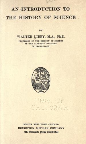 جلد کتاب An Introduction to the History of Science